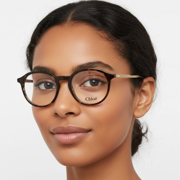Chloe Accessories - Chloé Womens Round/Oval Havana Brown Transparent Fashion Designer Eyewear